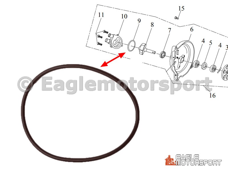 Waterpomp pakking ring, Access 50/100